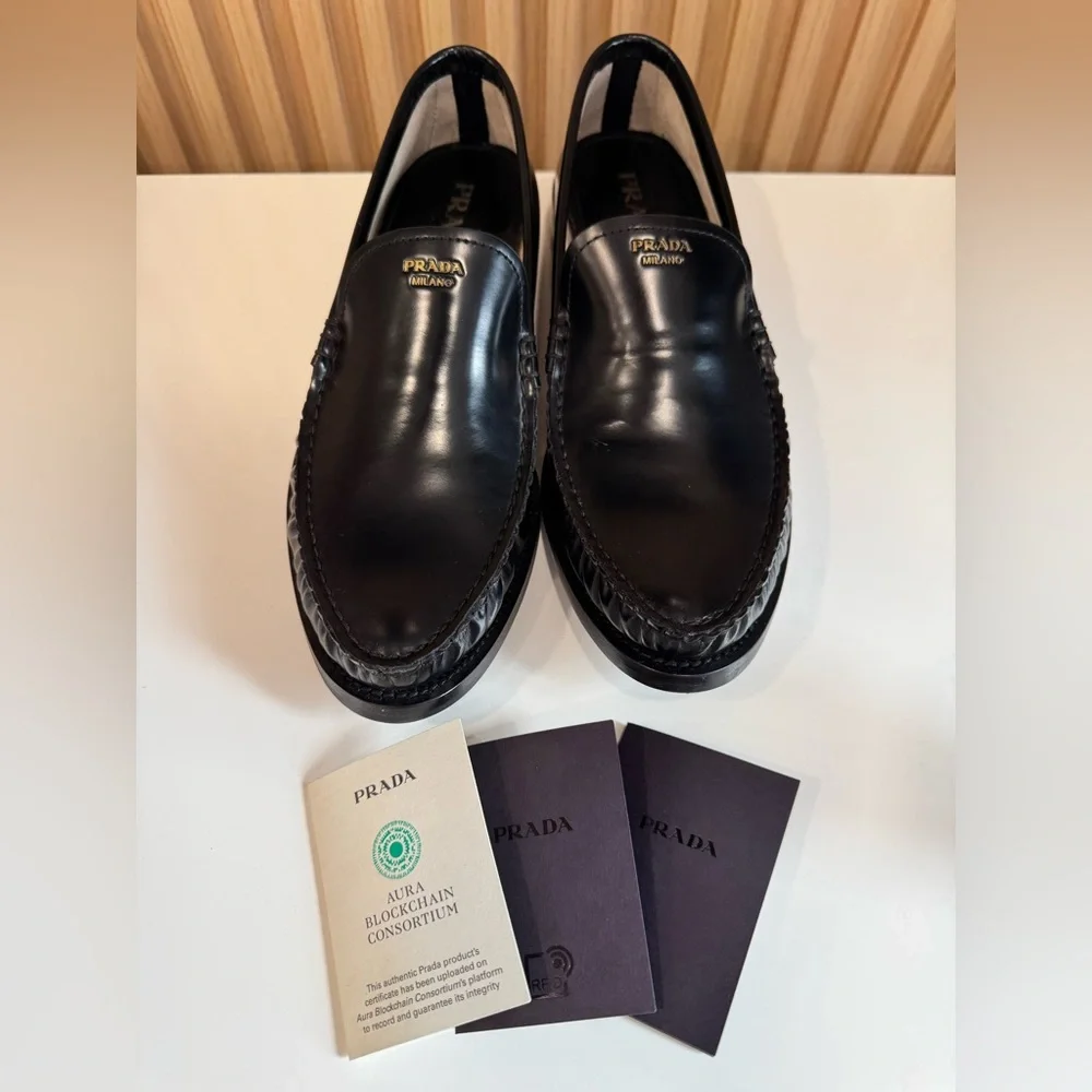 PRADA Brushed leather loafers - Picture 5 of 16